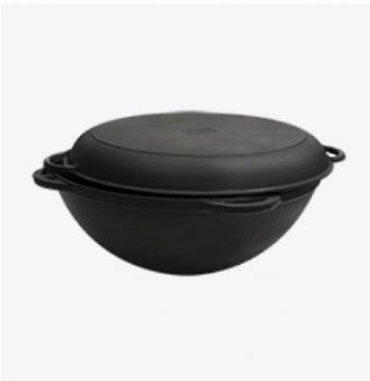 Кастрюля-казан чугунная 8 л чугунной крышкой